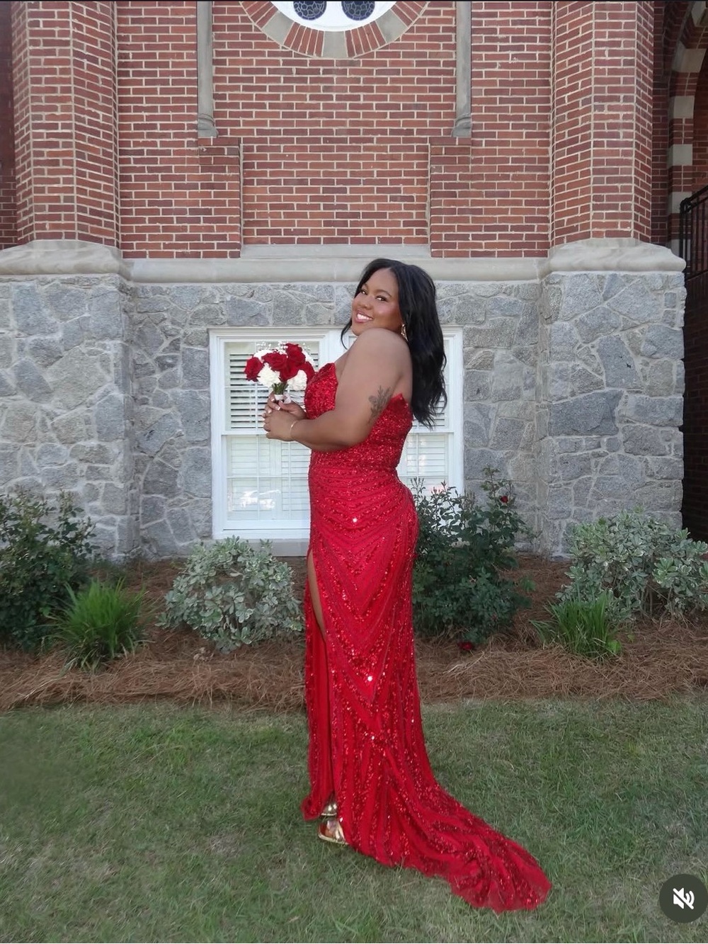 Ashley Lauren Dress, Red - Picture 3 of 4